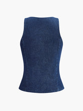Button Down Denim Tank Top